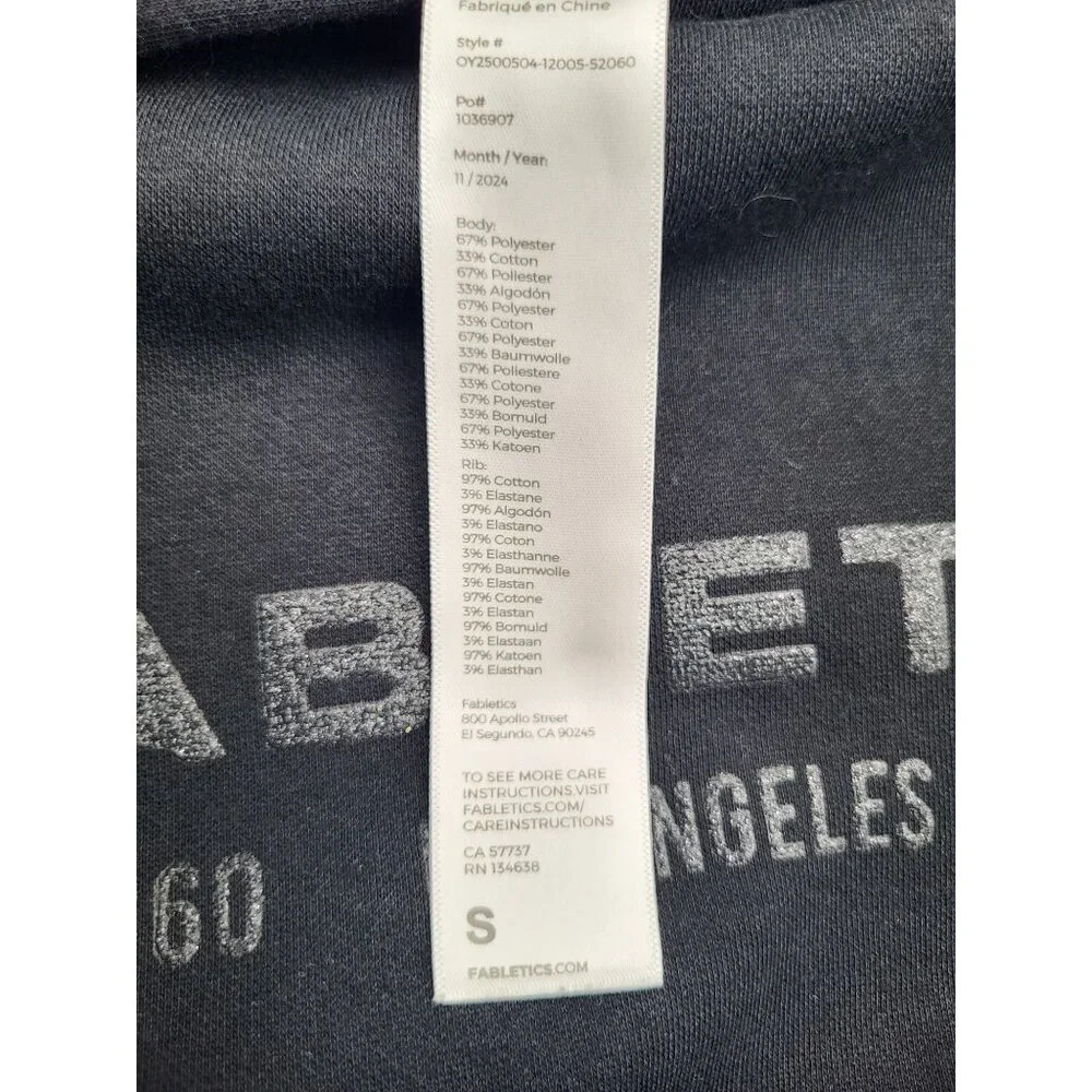 FABLETICS The Kids Unisex Go-To Hoodie Black Logo Sweatshirt SZ Small 6/7 - Picture 6 of 8